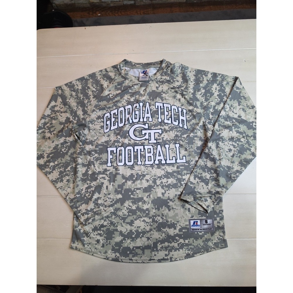 Russell Athletic GT Georgia Tech Football Perfoman Shirt Fast Dry NCAA Mens S